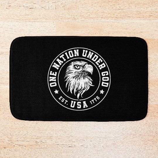 One Nation Under God Est. USA 1776 American Eagle Bath Mats
