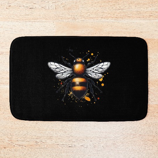 Honey Bee Insect Art Bath Mats