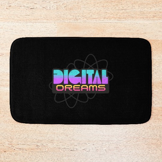 Digital Dreams - Retro Y2K Streetwear Design Bath Mats
