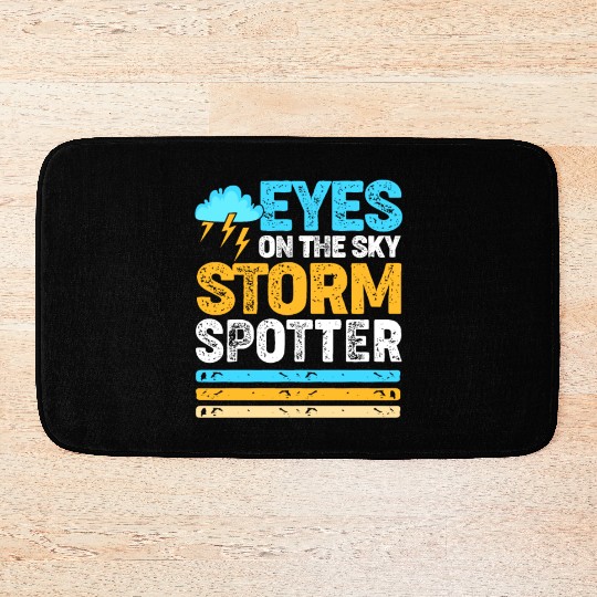 Retro Meteorologist Eyes On The Sky Strom Spotter Bath Mats
