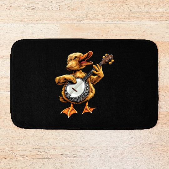 Ducks Farm Animal Farmer Bluegrass Banjo Player Bath Mats