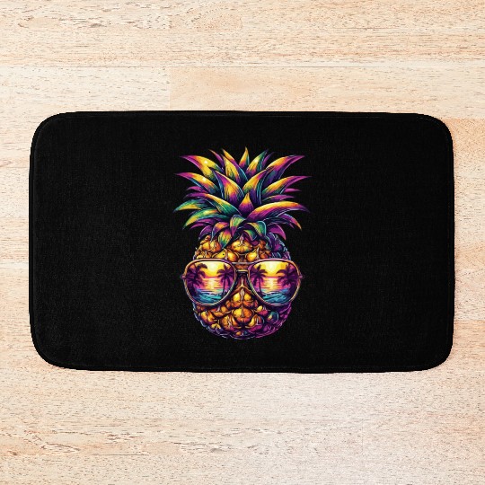 Pineapple Sunglasses Aloha Beaches Hawaii Bath Mats