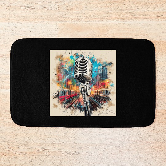 NYC Microphone AT Subway Bath Mats