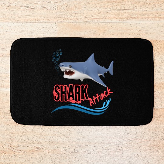 A different unique colorful shark attack design Bath Mats