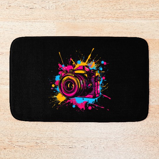 A Watercolor Design For Photography Lovers Bath Mats