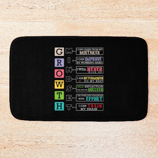 Growth Mindset Positive School Classroom Teacher Bath Mats