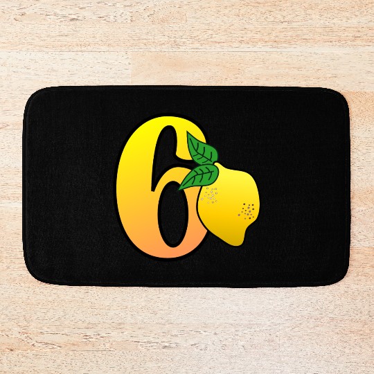 Number 60th Birthday - Lemon Bath Mats