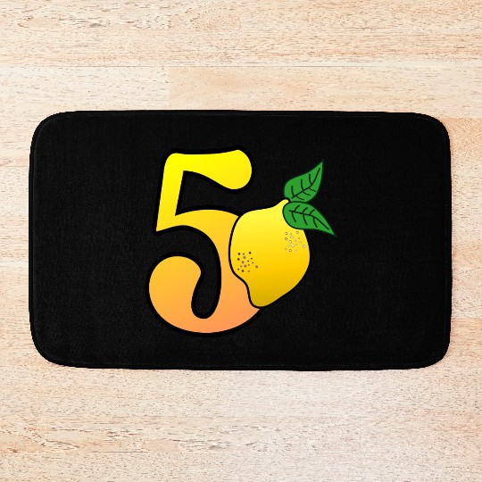 Number 50th Birthday Lemon Bath Mats