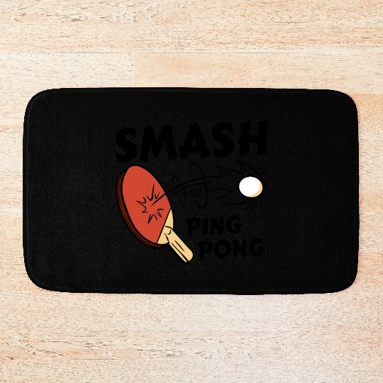 Ping Pong Paddle and Ball Smash Bath Mats