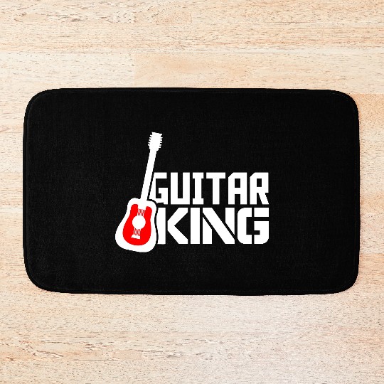 Guitar King Guitarist Text Bassist Royal Fun Quote Bath Mats