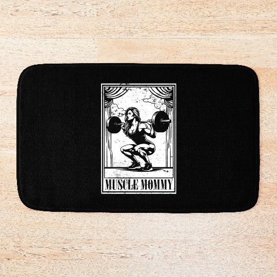 Tarot Cards Muscle Mommy Squatting Barbell Bath Mats