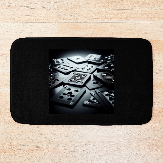 Black Poker Cards Bath Mats