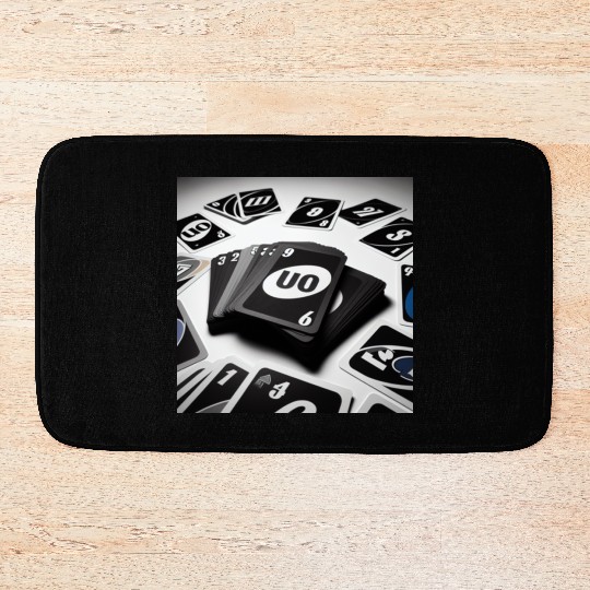 Black Uno Cards Bath Mats