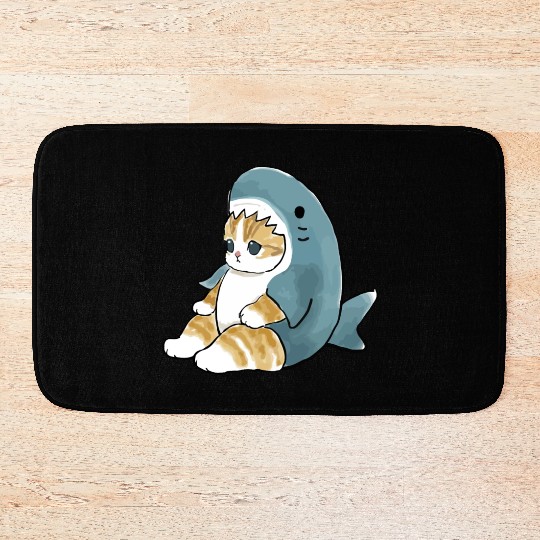 sand cat love pet cat shark Bath Mats