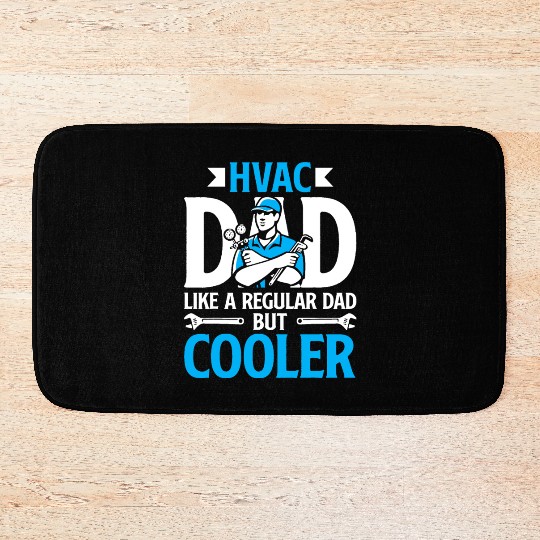 HVAC Dad But Cooler HVAC Technician Fathers Day Bath Mats