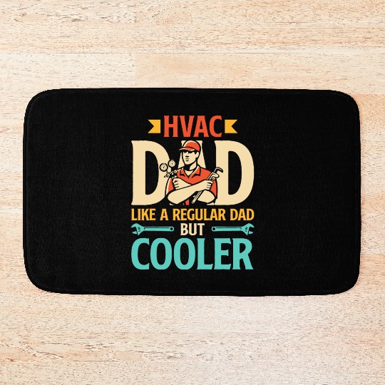 HVAC Dad But Cooler Mens HVAC Technician Father Bath Mats
