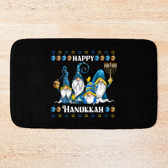 "Hanukkah Gnome" Wishing You a Happy Hanukkah Bath Mats
