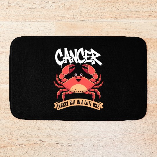 Crabby, But in a Cute Way Cancer Zodiac Sign Bath Mats