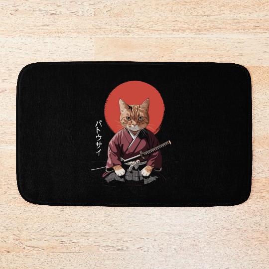 Neko Battousai Samurai Cat Classic Bath Mats