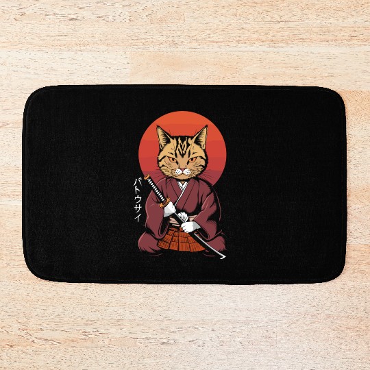 Neko Battousai Samurai Cat Classic Bath Mats