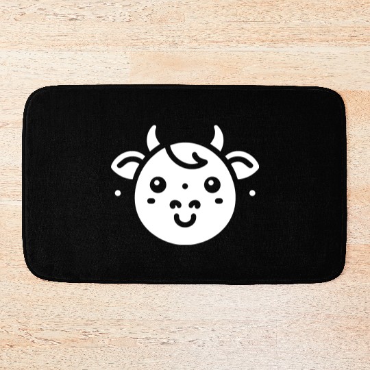 Cow face cute cows vector farm animal art path8 Bath Mats