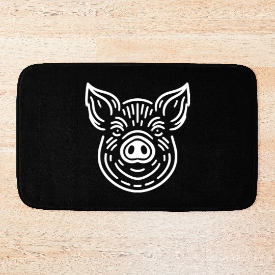 Pig face pigs vector farm animal path17 Bath Mats