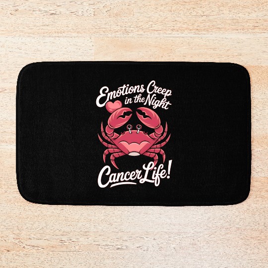 Emotions Creep in the Night Cancer Zodiac Sign Bath Mats