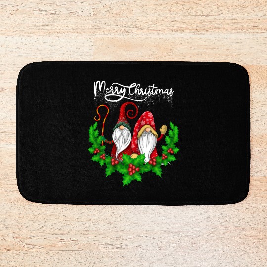 Merry Christmas Gnomes Xmas Family Men Women Bath Mats