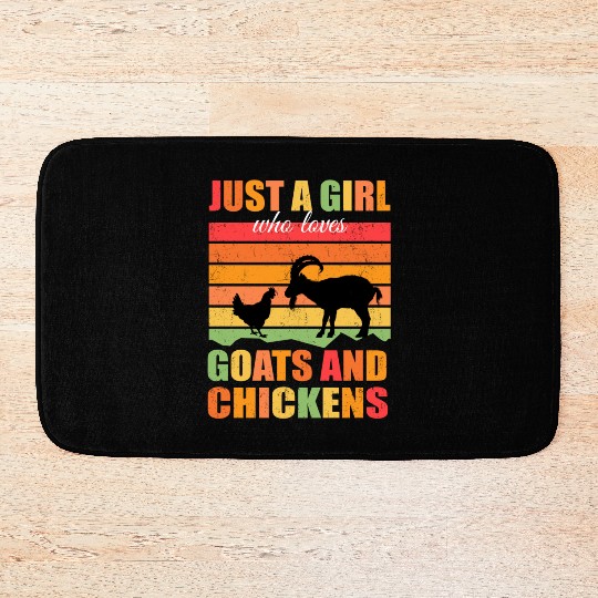 ute Just A Girl Who Loves Chickens Goats Farmer Bath Mats