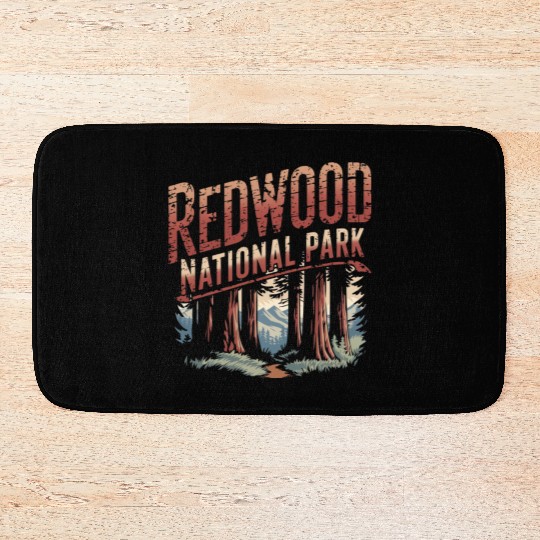 Redwood National park vintage Bath Mats