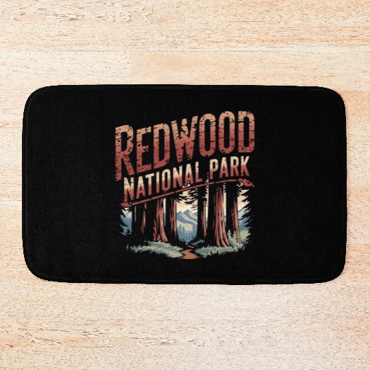 Redwood National park vintage Bath Mats