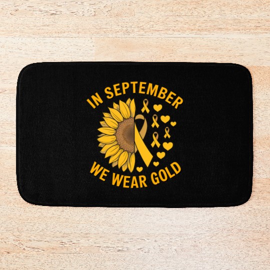 September We Wear Gold Childhood Cancer Awareness Bath Mats