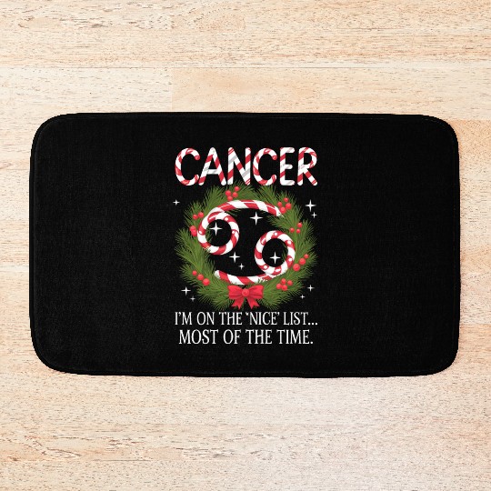 Cancer Zodiac Christmas: Nice List Bath Mats