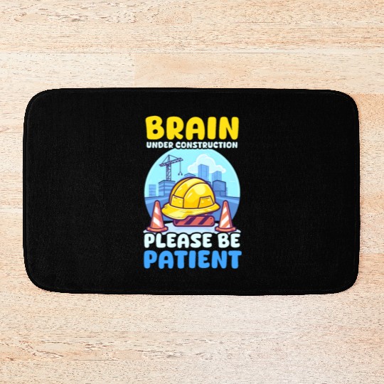Depression Awareness Brain Under Construction Bath Mats