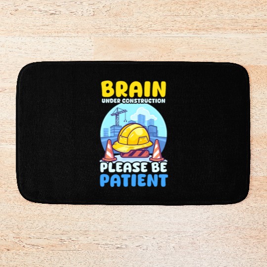 Depression Awareness Brain Under Construction Bath Mats