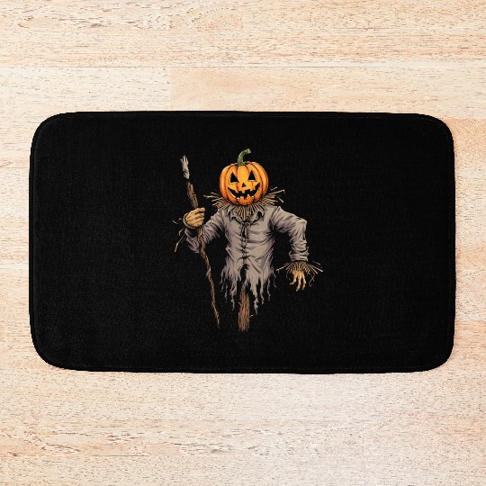 Spooky Halloween Scarecrow Bath Mats