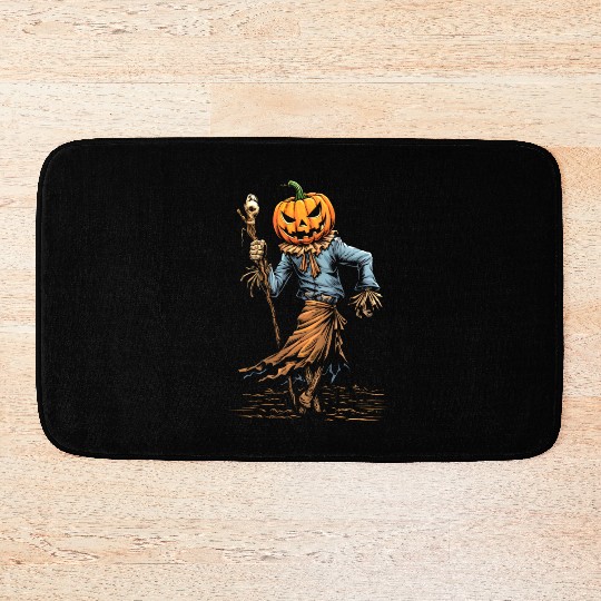 Spooky Halloween Scarecrow Bath Mats