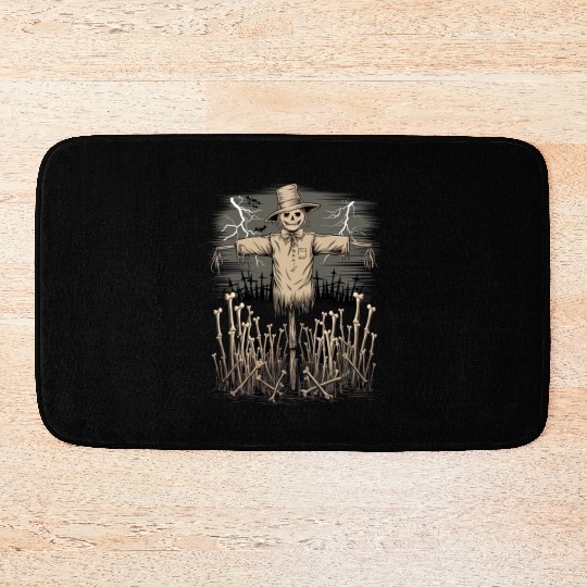 Spooky Halloween Scarecrow Bath Mats