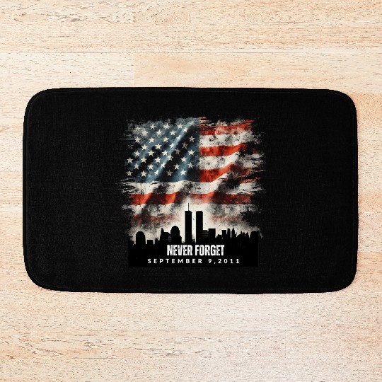Never Forget September 11 2001 Memorial Day Flag Bath Mats