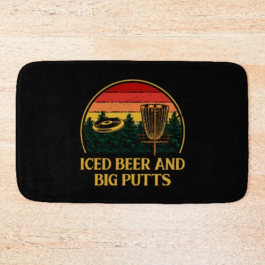 Iced Beer and Big Putts Disc Golf Beer Lover Golfe Bath Mats