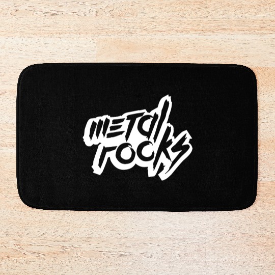 Heavy Metal Rocks Hard Rock Music Text Quote Logo Bath Mats