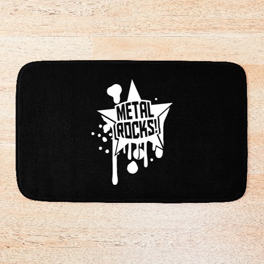 Heavy Metal Rocks Hard Rock Music Graffiti Star Bath Mats
