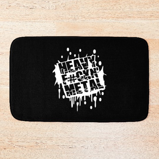Heavy F#ckin' Metal Hard Rock Music Graffiti Spray Bath Mats