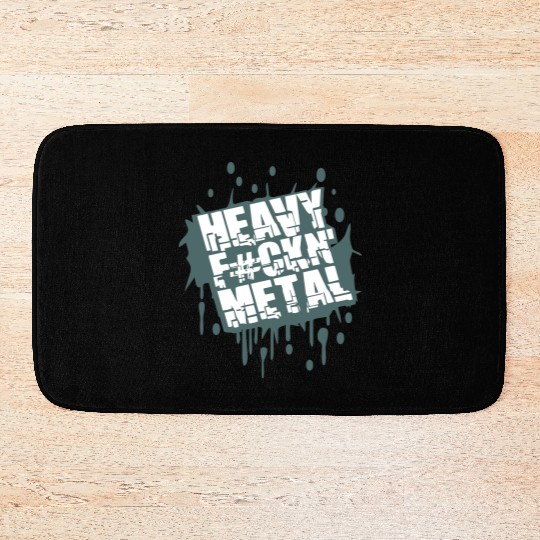 Heavy F#ckin' Metal Hard Rock Music Graffiti Spray Bath Mats
