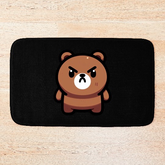Fierce Brown Bear Art Bath Mats