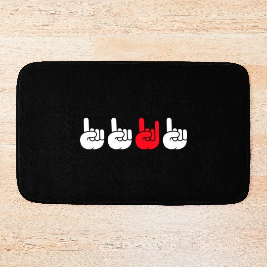 4 Be Different Heavy Metal Hard Rock Hand Gestures Bath Mats
