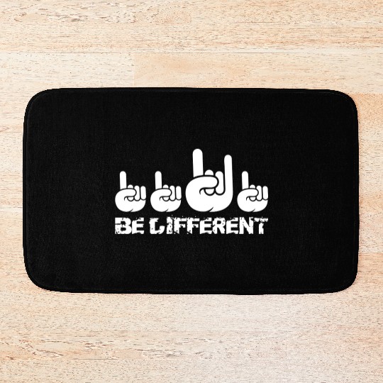 4 Be Different Heavy Metal Hard Rock Hand Gestures Bath Mats