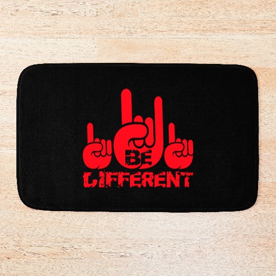 3 Be Different Heavy Metal Hard Rock Hand Gesture Bath Mats