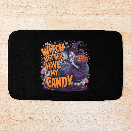 Halloween Candy Hunt - Witch Way to the Candy? Bath Mats