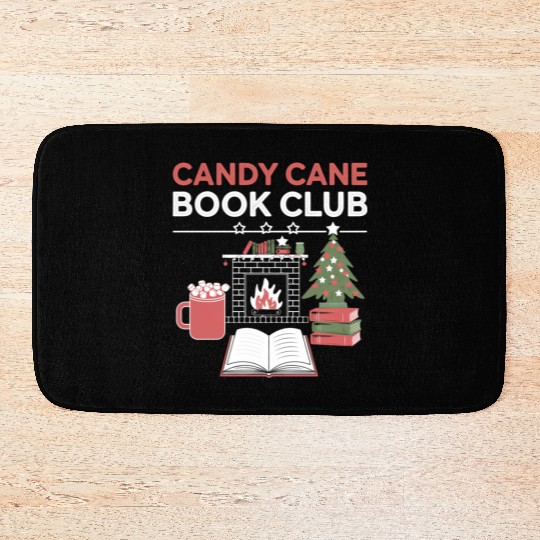 Bookish Christmas Candy Cane Book Club Bookish Bath Mats